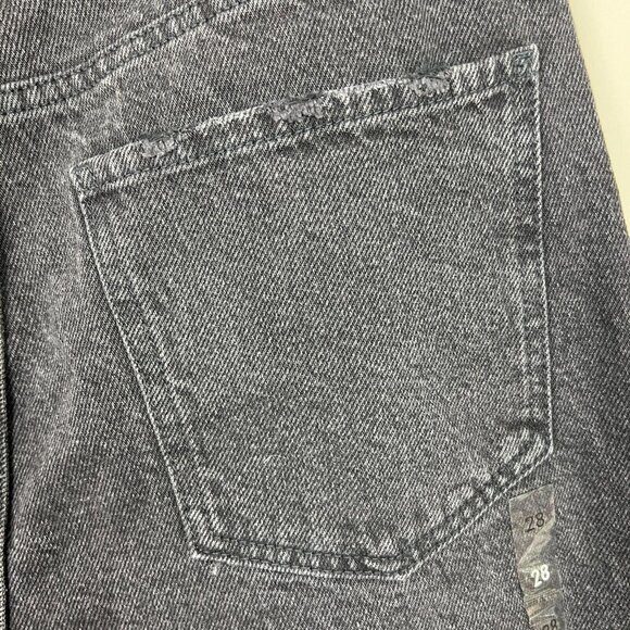 NEW PacSun Dad Jean Shorts Womens 28 Black High Rise Cut Off Button Fly Denim - Picture 9 of 13